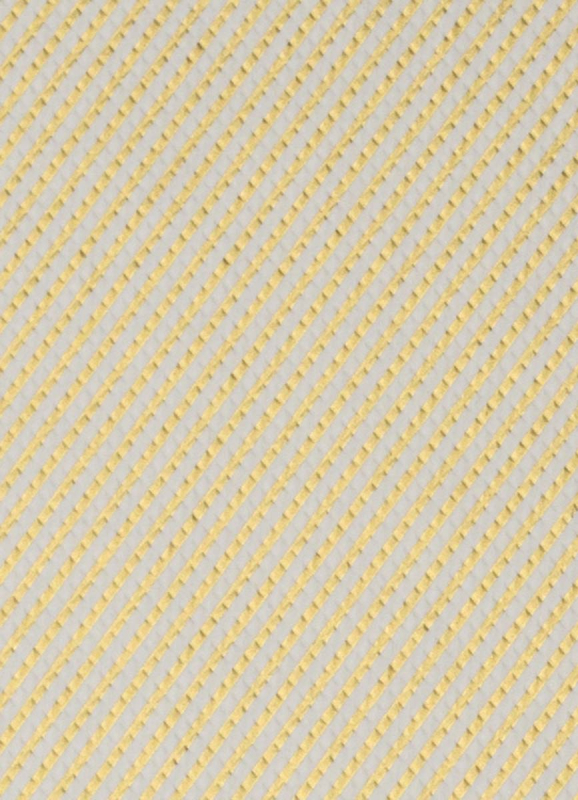 Die Brautkleidbox Stripes White & Gold hat ein Muster mit weißen und goldenen Streifen.